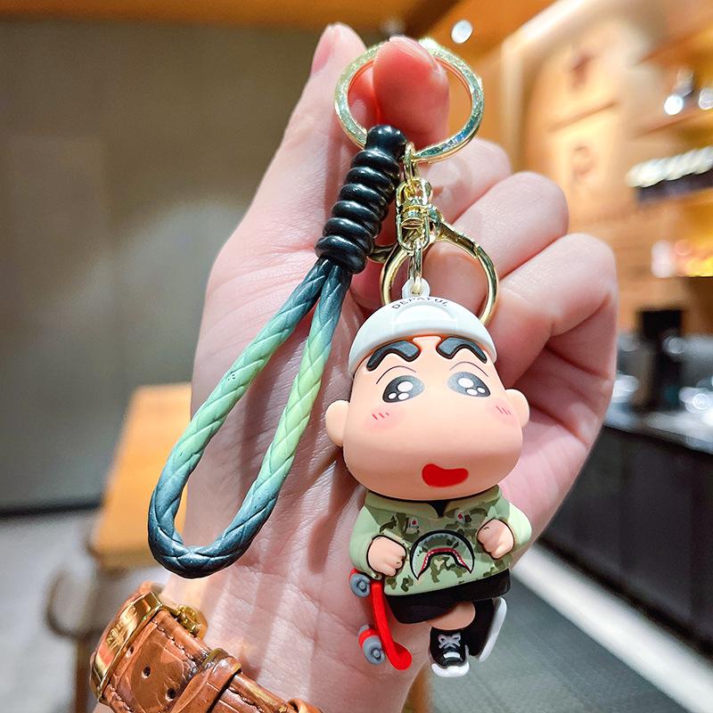 Cartoon Crayon Shin-chan Keychain Toys Cute Bag Pendant Backpack Ornaments Car Key Ring Accessories Kids Charm Christmas Gifts