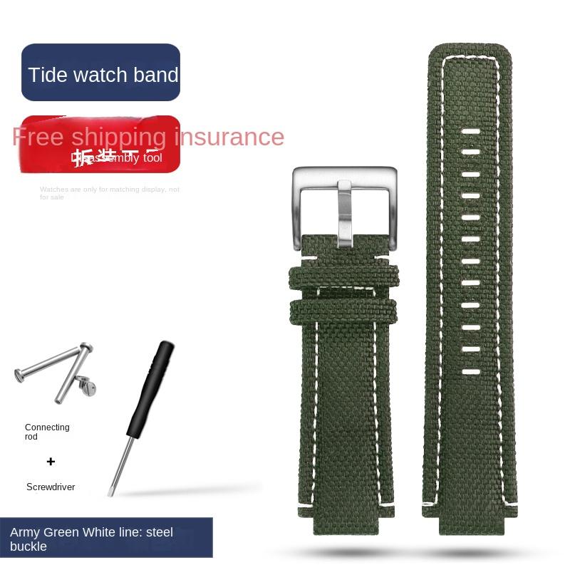 For TIMEX Tidal T2N721 T2N720 T2n739 TW2T76500 TW2T76300 TW2T76500 Canvas Watch Strap Black Army green Blue  Nylon Watchband 16m