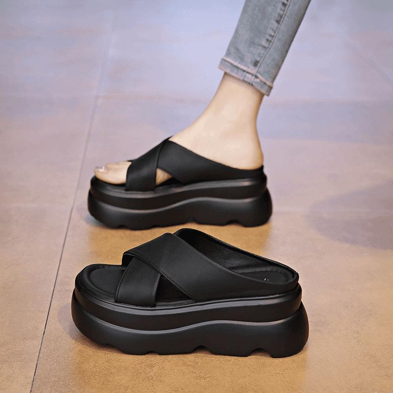 

Silver cool slippers women s summer outer wear new with skirt versatile thick-soled heightening beach sandals 40