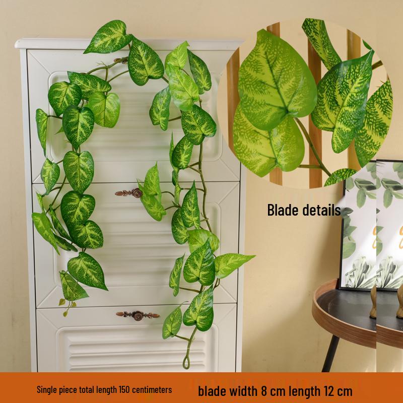 Decorative Rattan Faux Leaf Vines for Air Conditioning Pipe or Shopping Mall Display