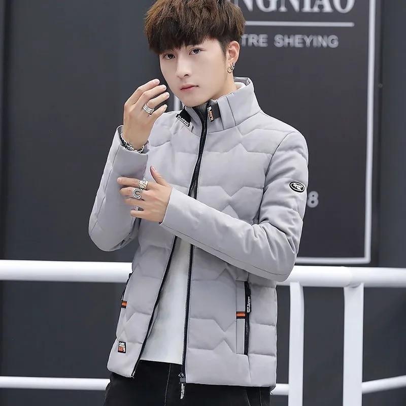 Herren Herbst/Winter Kurz geschnitten Stehkragen Schmal geschnitten Warme Jacke Jugend Design Gut aussehende Oberbekleidung