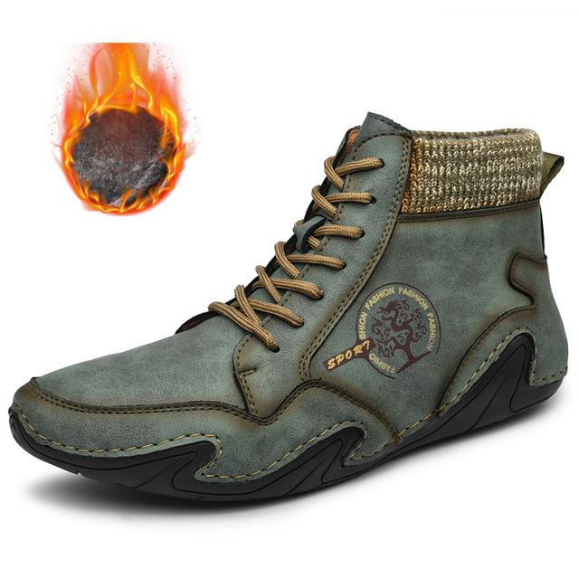 2024 Fashion Men Boots Casual Shoes Leather Boots Men Autumn Winter Snow Outdoor Light Ankle Antislip Warm Zapatos Men Shoes