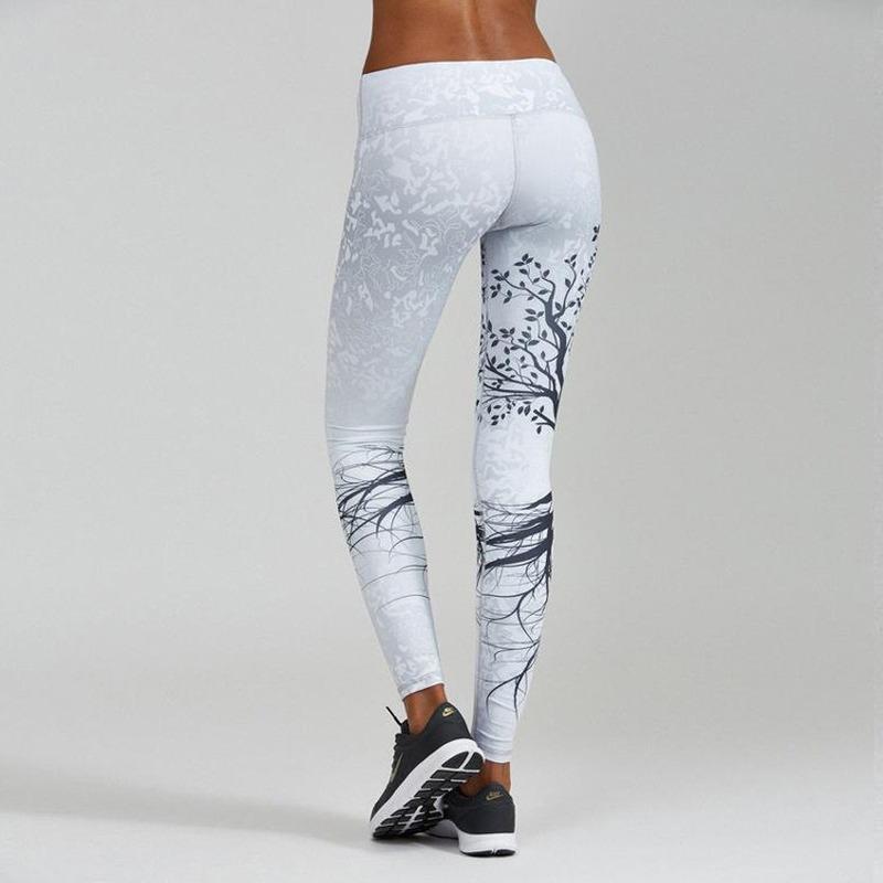 SCIONE Europa Amerika Digitaltrykk Stort Tre Hofter Høy Midje Sport Fitness Yoga Stoff Leggings