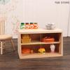 Miniature Wall Cabinet for Dollhouse with Sliding Door -1:12 Storage Showcase Furniture Model Decor Toy Doll House Accessories