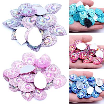 DIY Crystal Stones Glitter Water-drop Rhinestone Flatback Applique AB Colorful Resin Ornament