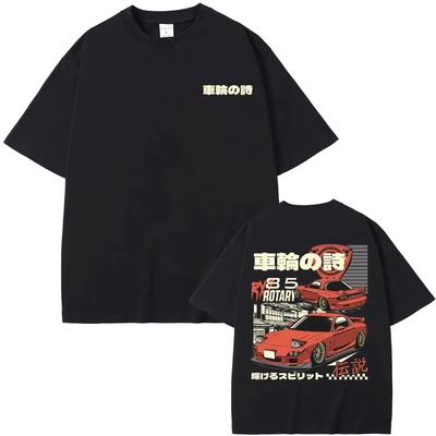 2025 Anime Initial D Drift AE86 Διπλής Όψης Μπλουζάκι RX-7 R34 Skyline GTR JDM Ανδρικό Vintage Harajuku Υπερμεγέθη Μπλουζάκια