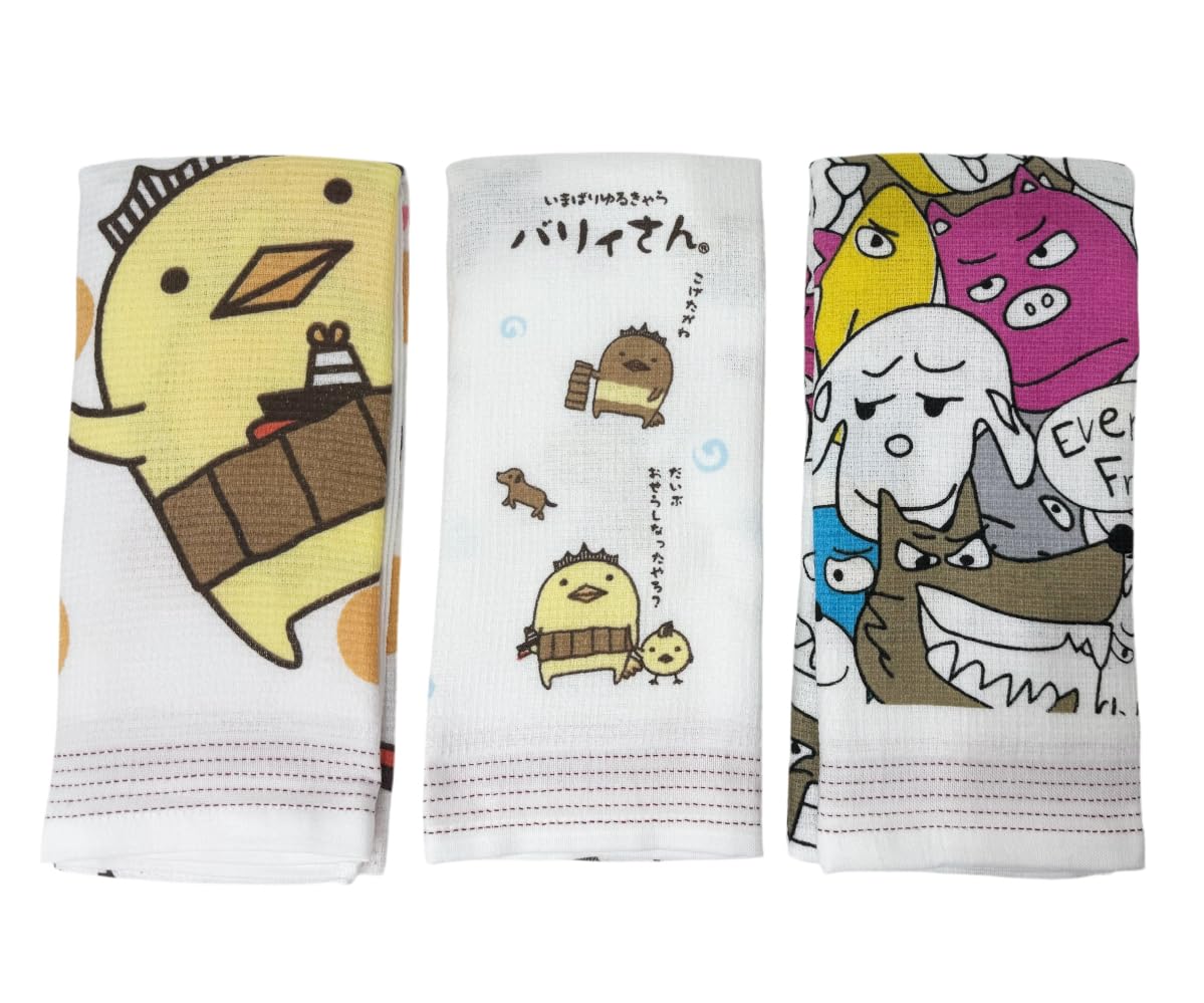 [Kontex] (Kontex) Towel Hand Towel 3-Piece Set: Face Towel, Fabric Calendar (Polka Dot Barry-san / Lots of Barry-san / Everyone s Friends)