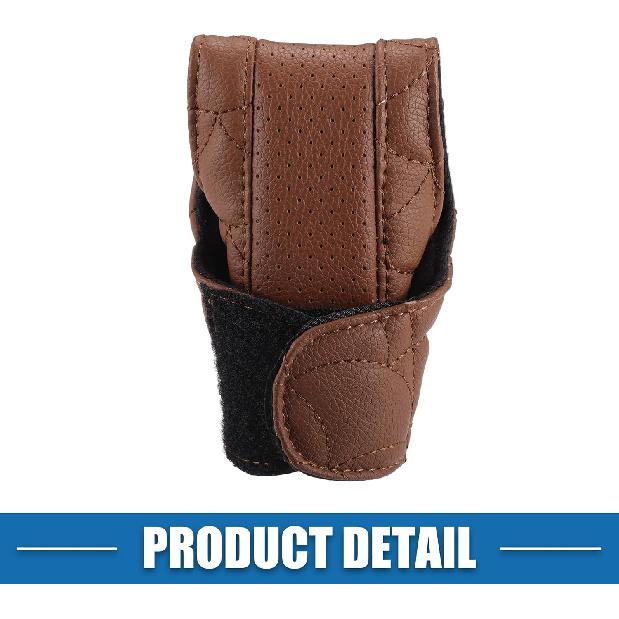 Car Shift Knob Cover Universal Vehicle Interior Shift Gear Cover Trim Accessories Decorative Faux Leather Brown
