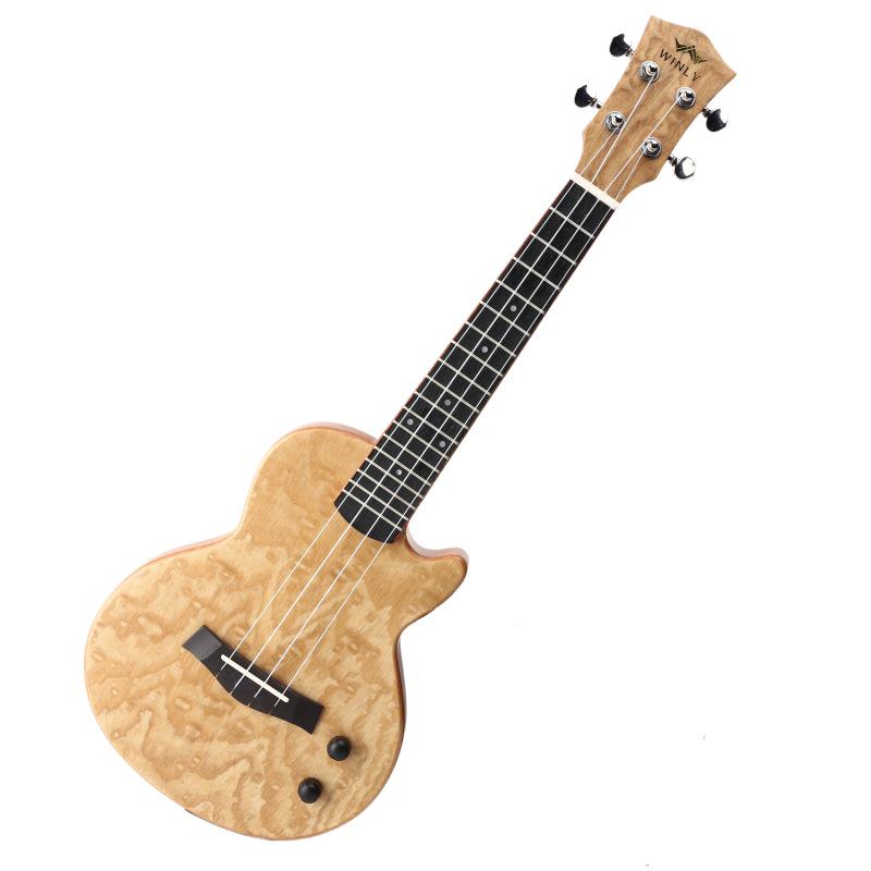 23-Inch Silent Acoustic-Electric Solid Wood Ukulele-Small Guitar 23-inch