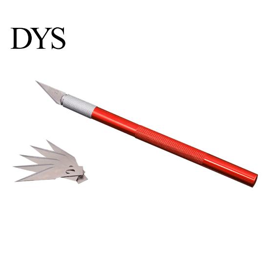 Utskjæringspenn i aluminium Papirkutter Sculpting Cutting Tool Craft Kniv + 5 blader