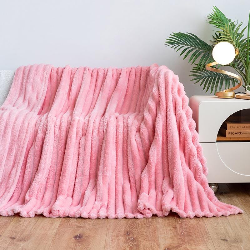 Cross-Border Flannel Rabbit Plush Blanket: Multifunctional Sofa Cover and Thick Winter Nap Blanket