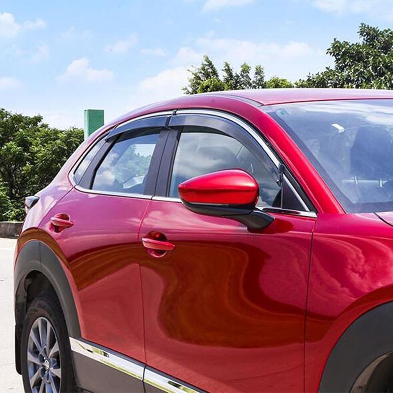 Car Styling Sticker Lamp Plastic Window Glass Wind Visor Rain/Sun Guard Vent Parts 4pcs For Mazda CX-30 CX30