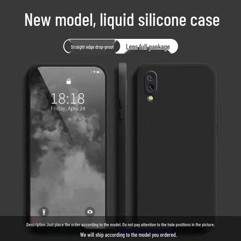 Huawei Enjoy 9 Solid Color Liquid Full Coverage Anti-drop Soft Phone Case
