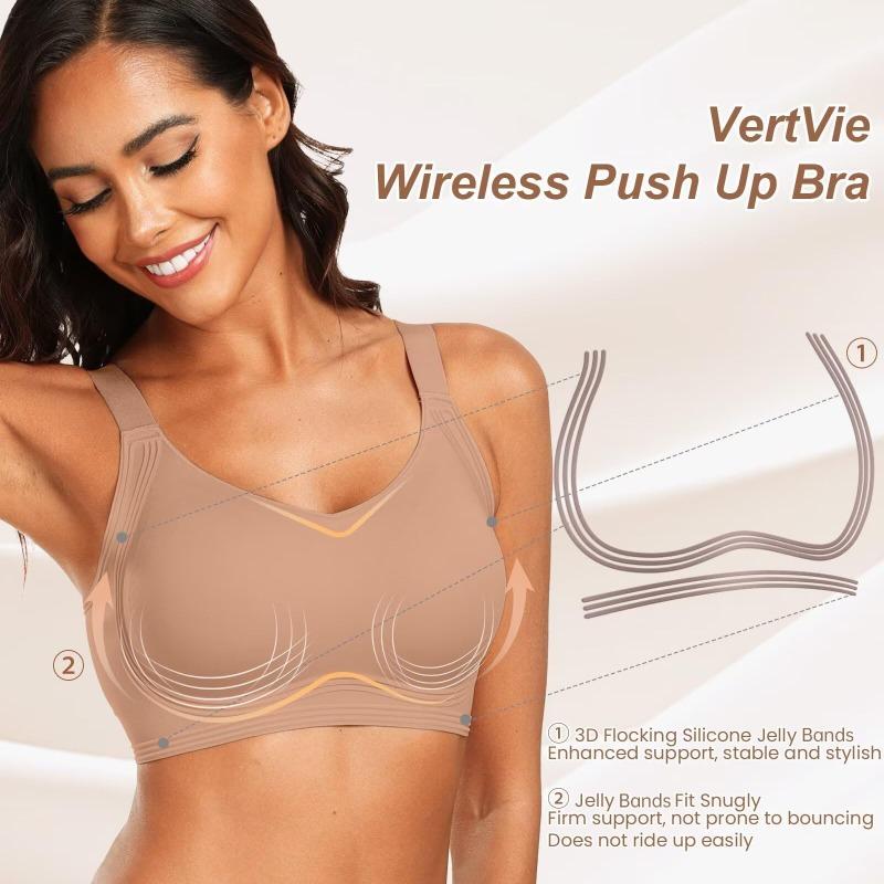 Women Seamless Push Up No Underwire Full Coverage Comfort Bra