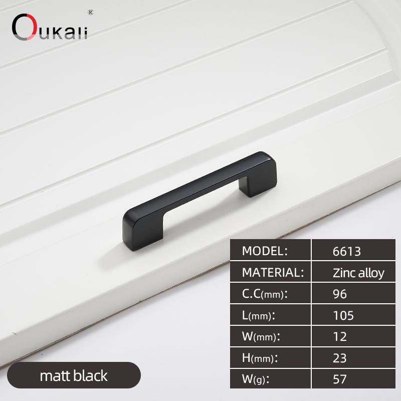 Oukali  New Design Zinc Alloy Pulls 96 128 192mm Home Furniture Hardware Kitchen Cabinet Dresser Drawer Door Pull Handles