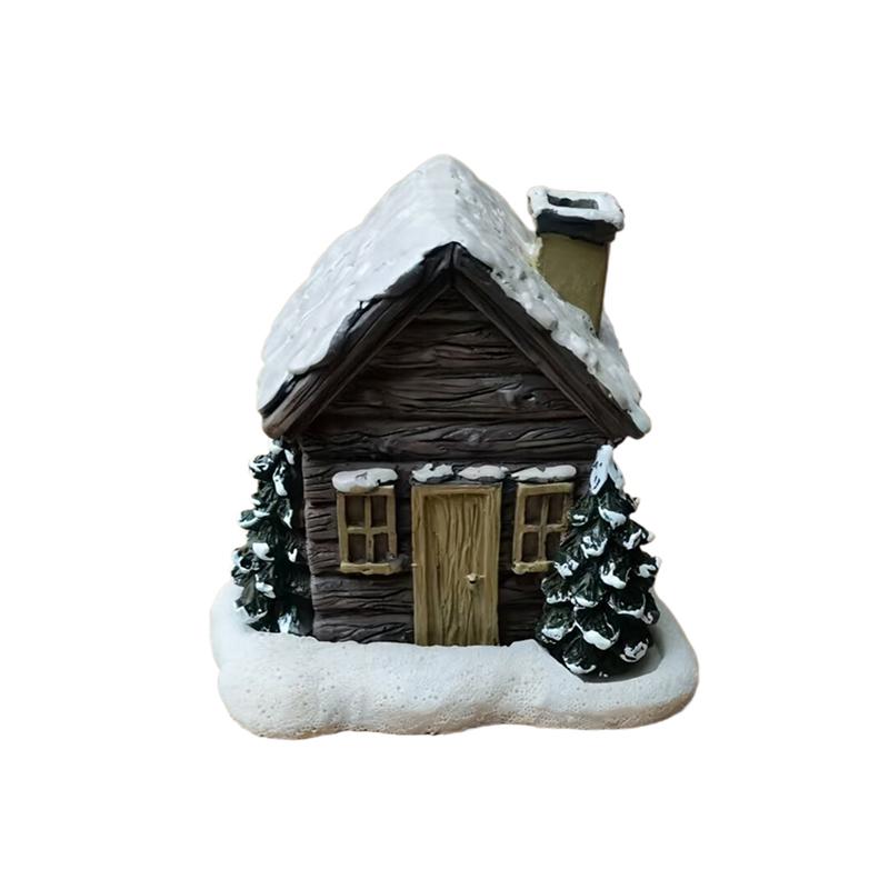 1pcs Christmas Chimney Resin Snow Winter Cottage Incense Burner Ornaments Best Christmas Gift
