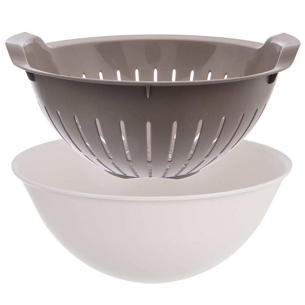 Cedzak kuchenny z miską 2W1 durszlak sitko miska BEŻ ELA 3L ORION 124485