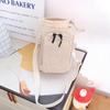 Canvas Crossbody Mobile Phone Bag Solid Color Water Cup Bag Shoulder Water Bottle Bag  Mobile Phone