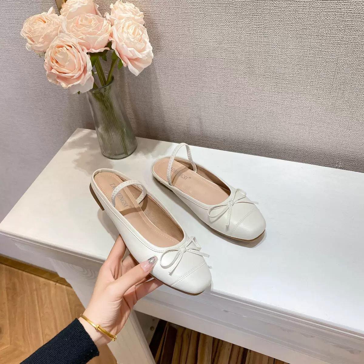 

Су Иньинь носит ту же внешнюю сумку, головку и полутапочки в 2025 году, две с половиной тапочки, бант, балетки на плоской подошве, Мэри Джейн 41