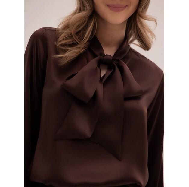 Cat&Cat Silk Hoodie with a Tied Bow