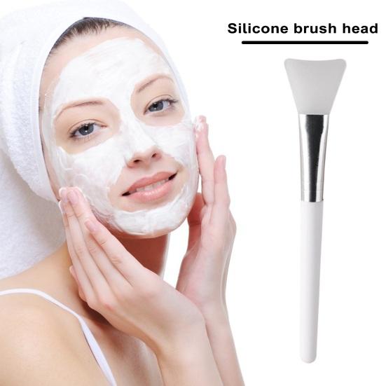 2Pcs Flexible Silicone Face Mud Film Brushes Plastic Long Handle Mud Masque Applicator Multifunctional Reusable Hairless Brush Face Cleaning Cream