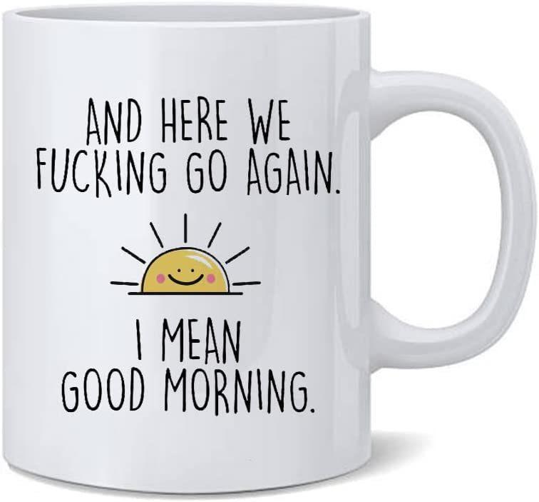 

Вот опять начинается, я имею в виду доброе утро, керамическая кофейная кружка с меткой 301-400ml