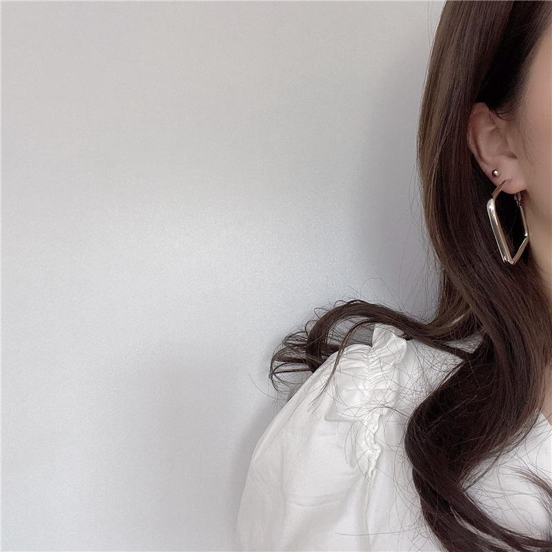 Metallohrringe Damen Box Creolen Geometrische Form Trimmen Gesichtsform Schlanke Ohrringe