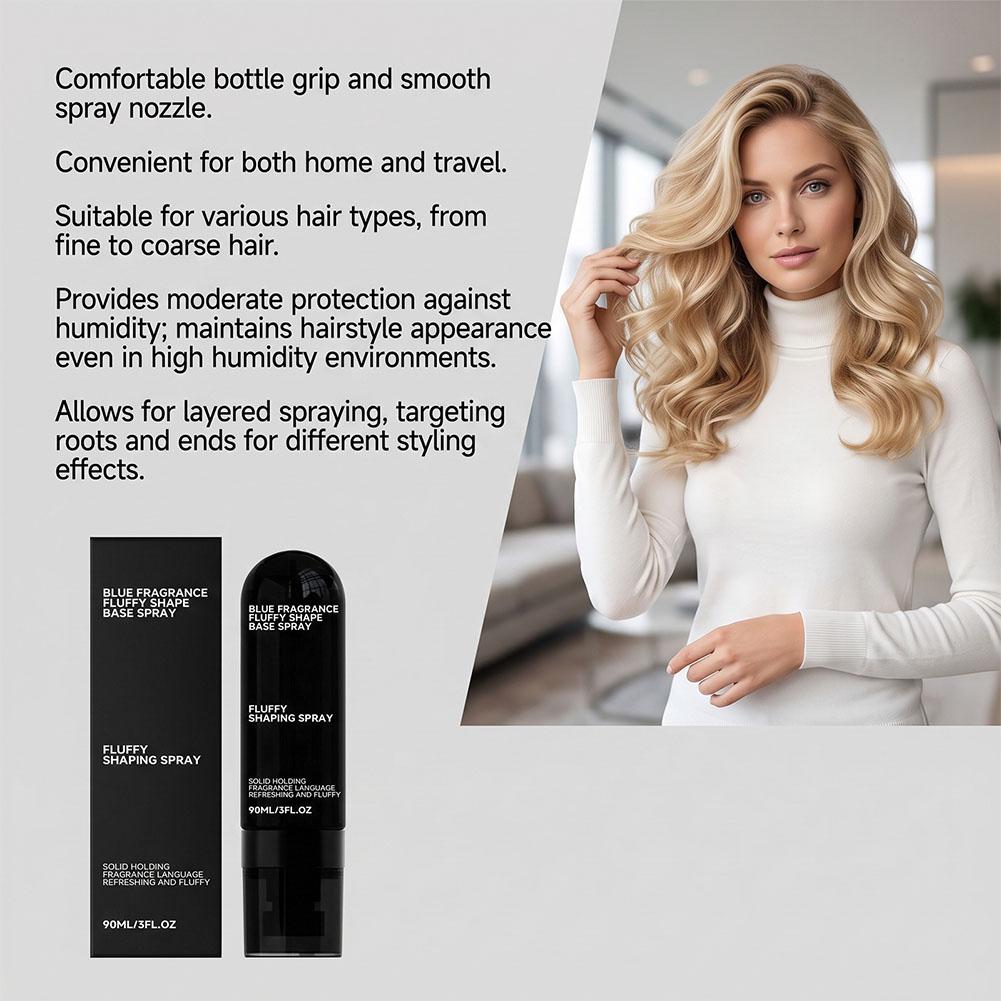 Blue Fragrance Fluffy Shape Base Spray, Bouncy Hair and Long-Lasting Hold for Date and Daily Use,90ml Boxed