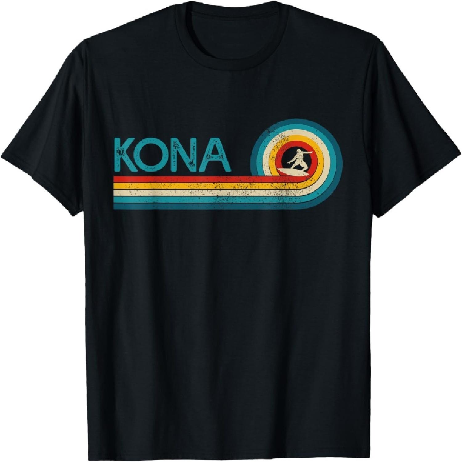 Kona Hawaii Vintage Surfer Souvenir Surf T-Shirt for Men Women Kids XXXXXL разноцветный