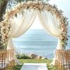 5/10M Organza Tulle Sheer Fabric Backdrop Curtain, Modern Organza Outdoor Party Decor Chair Decoration For Wedding, Party Decor