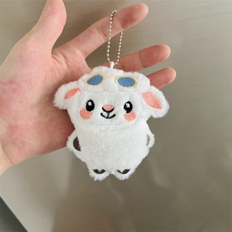 Cute Soft Fluffy Plush Sheep Keychain Adorable Kawaii Design Ideal Backpack Pendant Birthday Gift For Kids Girls Friends