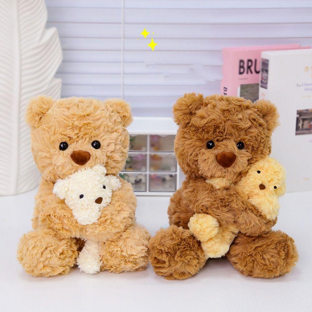 Fluffy Bunny Doll Stuffed Toy Interactive Parent Child Bear Stuffed Animals  Kids Gifts