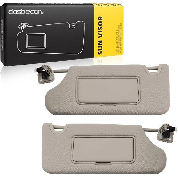 Dasbecan Gray Left Driver Side Sun Visor Compatible With Nissan Altima 2013 2014 2015 2016 2017 2018 With Mirror And Vanity Light Without Sunroof