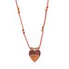 Colorfast Beaded Tarot Card Pendant Necklace with Heart-Shaped Charm, Fashionable Gold-Plated Design On Colorful Rope