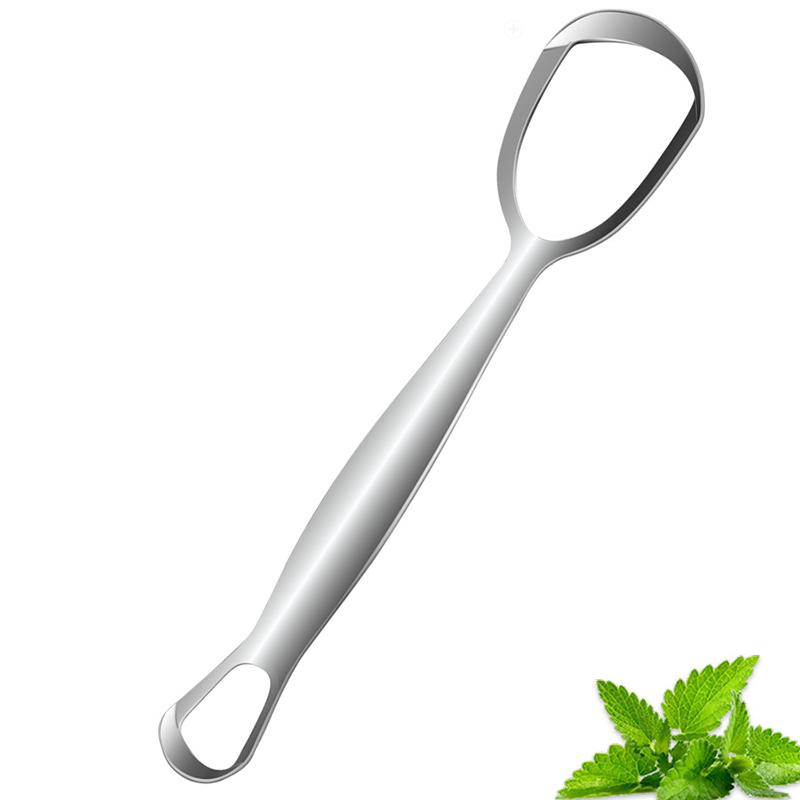 Stainless Steel Tongue Scraper Oral Care Hygiene Cleaner Tongue Brush Fresh Breath Mouth Oral Hygiene Cleaning Tool Set Double Sided
