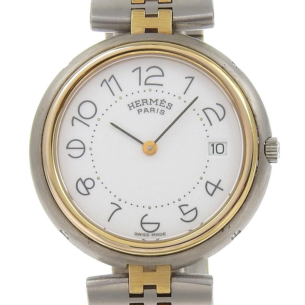 

HERMES Profile date Watches combination WhiteDial Stainless Steel/Plated Gold Quartz Analog display mens Used