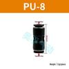 Black Pneumatic High-Pressure Air Hose Quick Connect Fitting, Variable Diameter (4 To 16mm), PU Straight Pneumatic Component