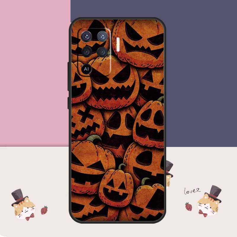 Halloween Pumpkin Ghost Mummy Case For Oppo A94 A74 A54 A18 A38 A58 A78 A98 A80 A60 A40 A96 A76 A16 A15 A17 A57 A77 A5 Pro