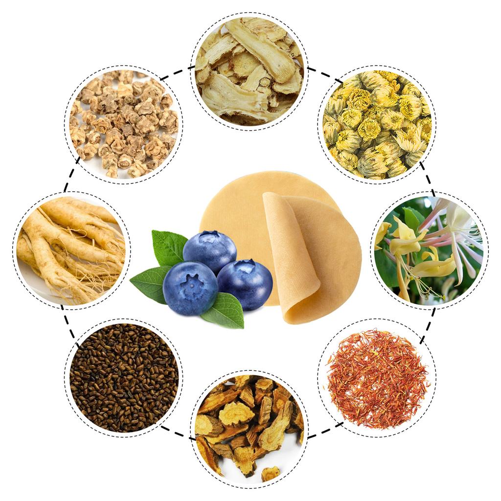 South Moon 20Pcs Blueberry Lutein Eye Patches Relieves Discomfort Dry Eyes Astringent Eye Eye