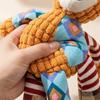 Plush Patchwork Dog Toy Soft Stuffed Animal Durable Stitching Squeaky Sound Interactive Pet Chew Toy for Medium Large Dogs