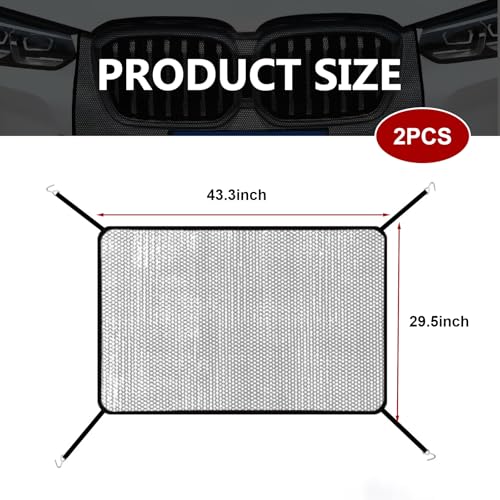2 pieces of high-density car water tank protection net dust-proof and flocculation-proof radiator protection cover Black