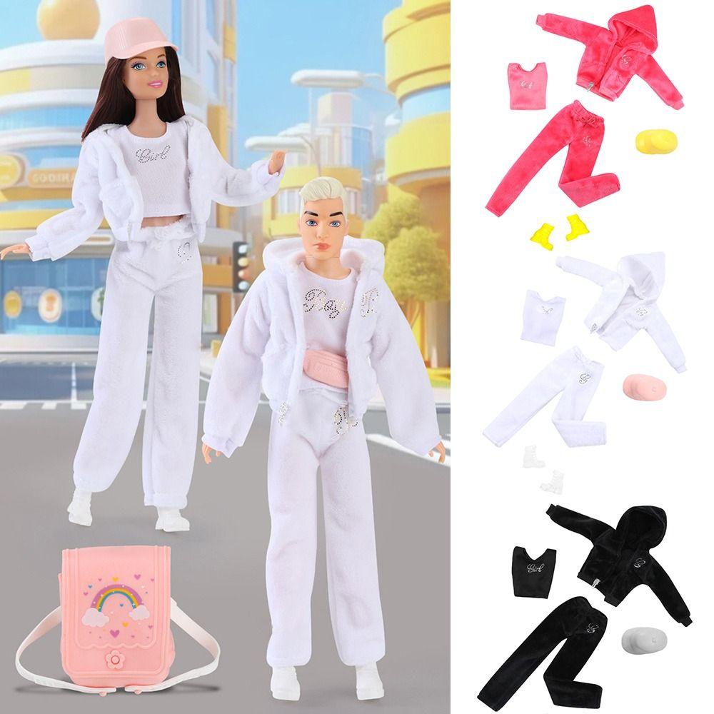 Fashion Male/Female Doll Clothing 2024 Velvet Sportswear Caps New DIY Toys  30CM Doll