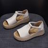 Fashion GKTINOO Summer Wedges Platform Sandals Fashion Genuine Leather Shoes Ladies Casual Peep Toe Soft Comfortable Sandalias De Mujer