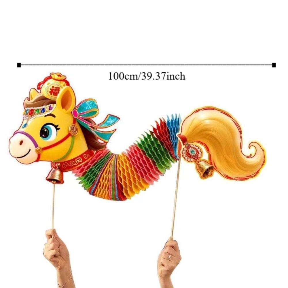 Kindergarten Supplies Dragon Dance Props Festive Decor Handheld Horse Ribbons New Year Eve