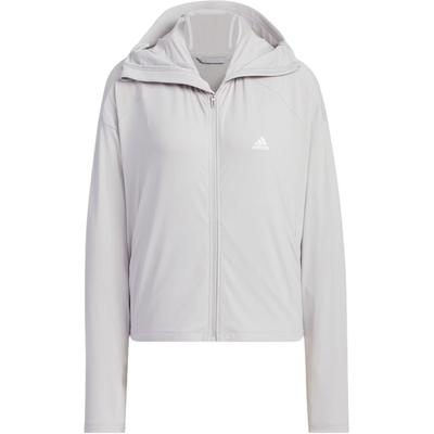 Knit UPF Jacket Quick-Drying Sports Casual Hooded Sun Protection Women Jackets Light-Gray JJ1334