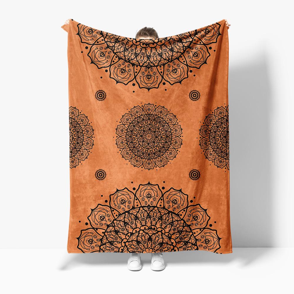 

Bohemian Mandala Print Blanket Floral Decorative Throw Blanket Bed Sofa Cover Turkish Kilim Cushion Cover Home Decor 75x100cm