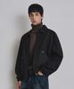 Costume O’Clock Cotton Curved Washed Blouson Jacket Black Coosjk042Black