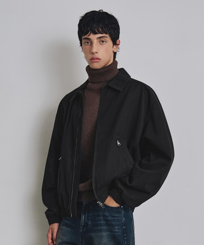 Costume O’Clock Cotton Curved Washed Blouson Jacket Navy Coosjk042Navy