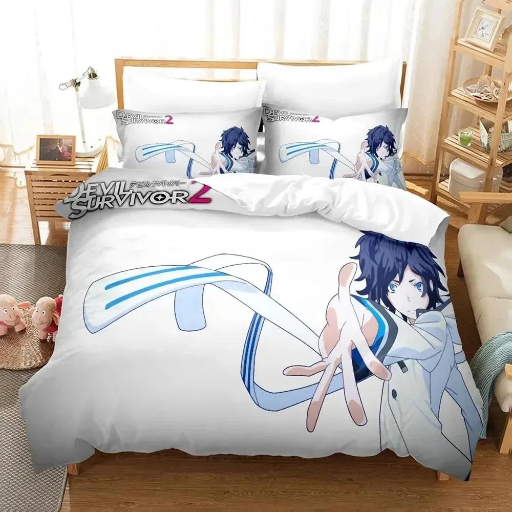3D Anime Devil Survivor Bedding Set Duvet Cover Bed Set Quilt Cover Pillowcase Comforter king Queen Size Boys Adult Bedding Set