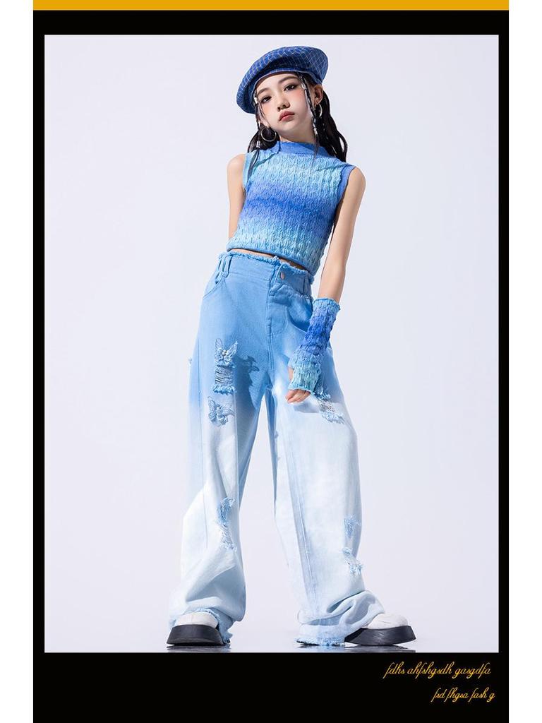 Trendy Jazz Dance Costume for Girls - Stylish Hip-Hop Performance Outfit